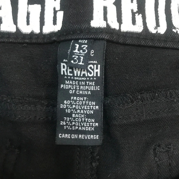 Vintage Reunion Rewash black distressed jeans. Size 13. - Picture 4 of 6